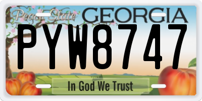 GA license plate PYW8747