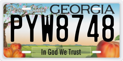 GA license plate PYW8748