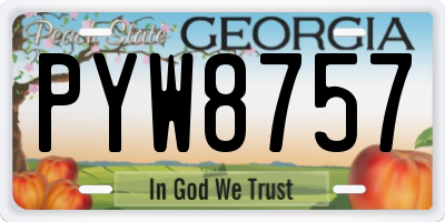 GA license plate PYW8757