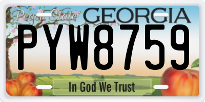 GA license plate PYW8759