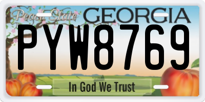 GA license plate PYW8769