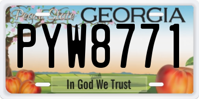 GA license plate PYW8771