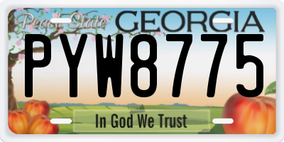 GA license plate PYW8775