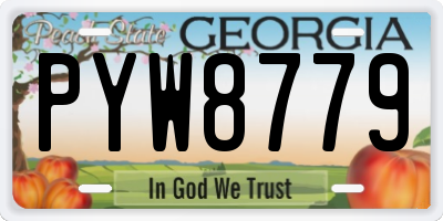GA license plate PYW8779