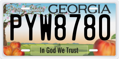 GA license plate PYW8780