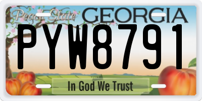 GA license plate PYW8791