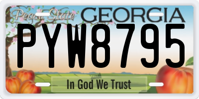 GA license plate PYW8795