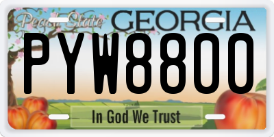 GA license plate PYW8800