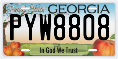 GA license plate PYW8808