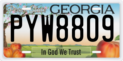 GA license plate PYW8809