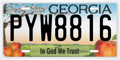 GA license plate PYW8816