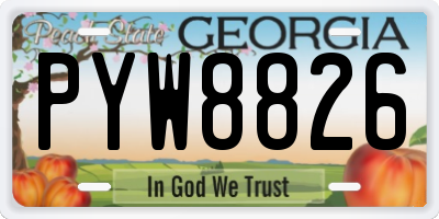 GA license plate PYW8826