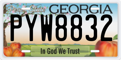 GA license plate PYW8832