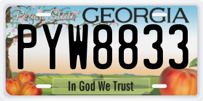 GA license plate PYW8833