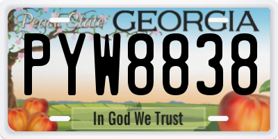 GA license plate PYW8838