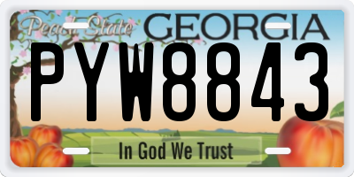 GA license plate PYW8843