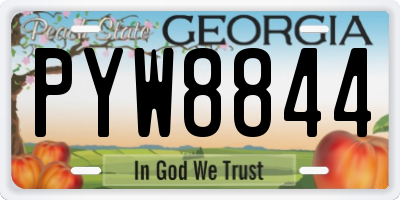GA license plate PYW8844
