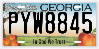 GA license plate PYW8845