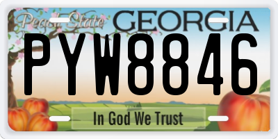 GA license plate PYW8846