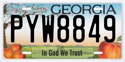 GA license plate PYW8849