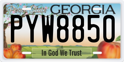 GA license plate PYW8850