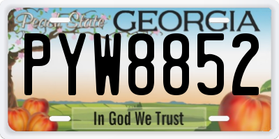 GA license plate PYW8852