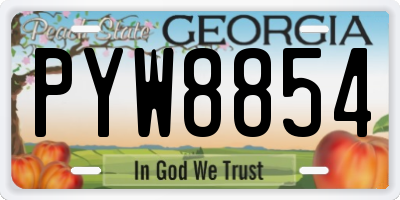 GA license plate PYW8854