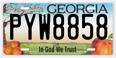 GA license plate PYW8858