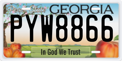 GA license plate PYW8866