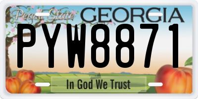 GA license plate PYW8871