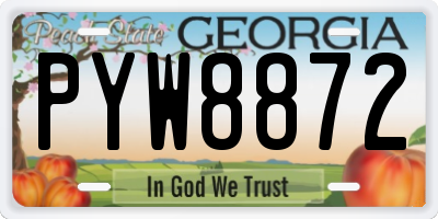 GA license plate PYW8872