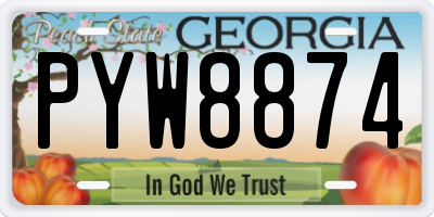 GA license plate PYW8874