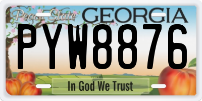 GA license plate PYW8876