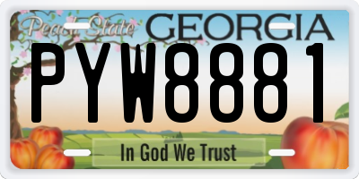 GA license plate PYW8881