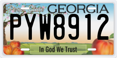 GA license plate PYW8912