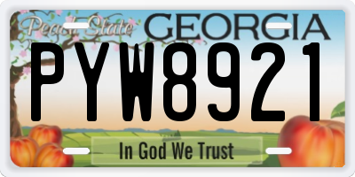GA license plate PYW8921