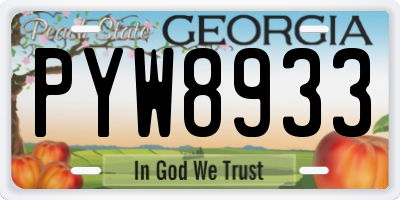 GA license plate PYW8933