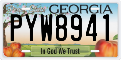GA license plate PYW8941