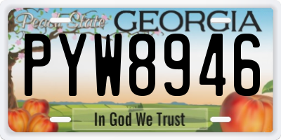 GA license plate PYW8946