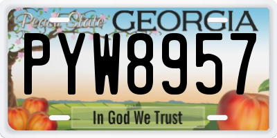 GA license plate PYW8957