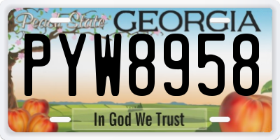 GA license plate PYW8958