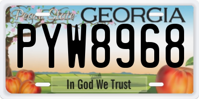 GA license plate PYW8968