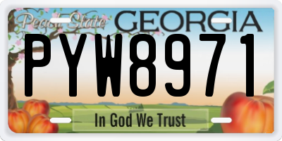 GA license plate PYW8971