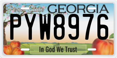 GA license plate PYW8976