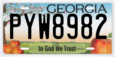 GA license plate PYW8982