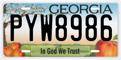 GA license plate PYW8986