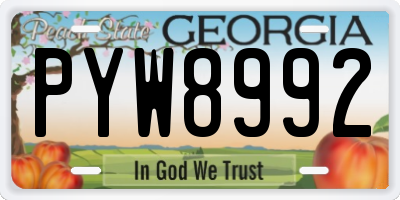 GA license plate PYW8992