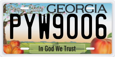 GA license plate PYW9006