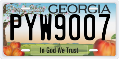 GA license plate PYW9007