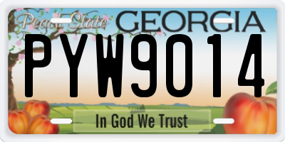 GA license plate PYW9014